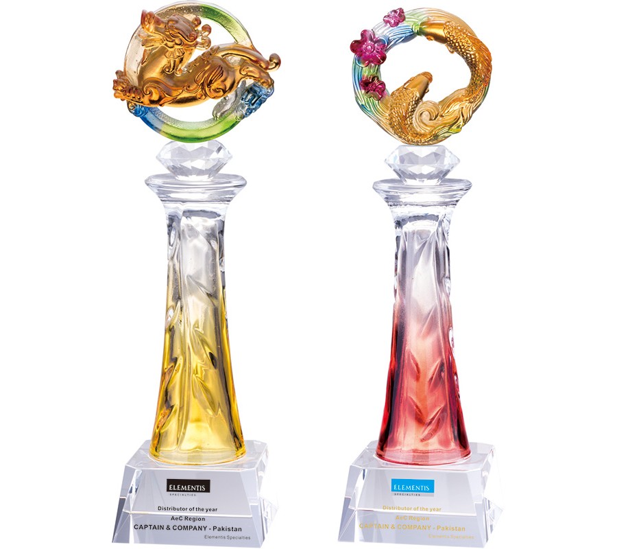 WS-52019脫蠟琉璃瓶身造型水晶獎盃